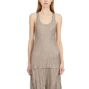 MASNADA Crinkled Racerback Tank Top Women DOVE GRAY T-Shirts & Tops